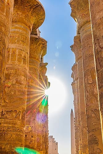 Karnak-Luxor-Egypt Columns of the Great Hypostyle Hall at the Karnak Temple Complex Art Print